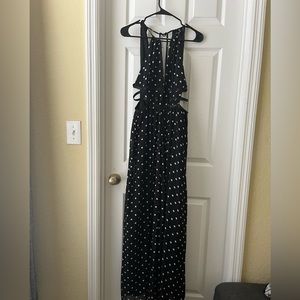 Black with white polka dots Maxi dress